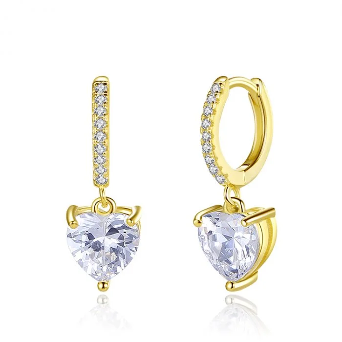 Stylish Heart Shaped Zircon Stud Earrings SES01181