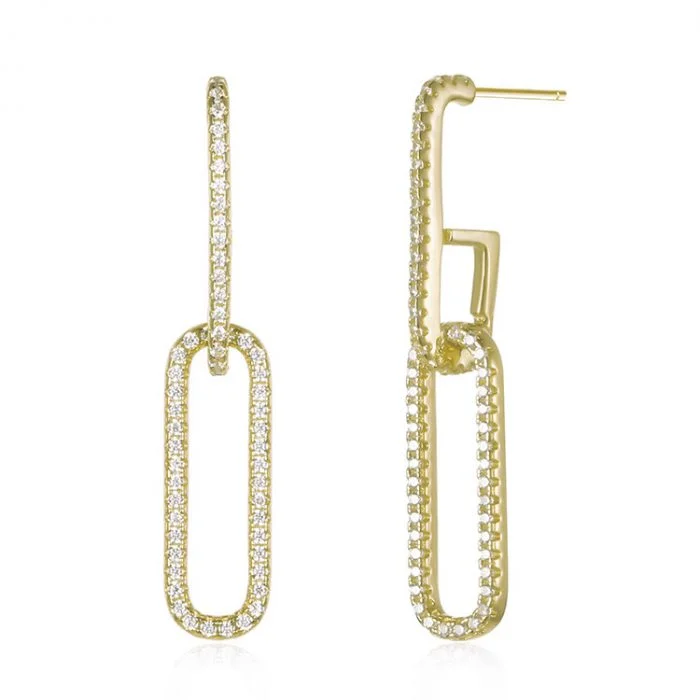 chain zircon earrings SES01229