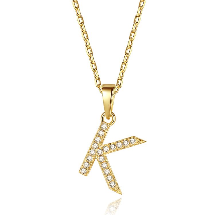 K letter pendant necklace SNS01452 - sunrise-jewel