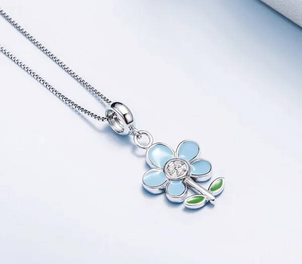 enamel flower necklace