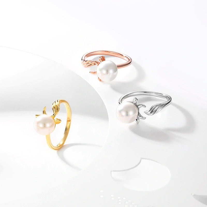 plated pearl rings